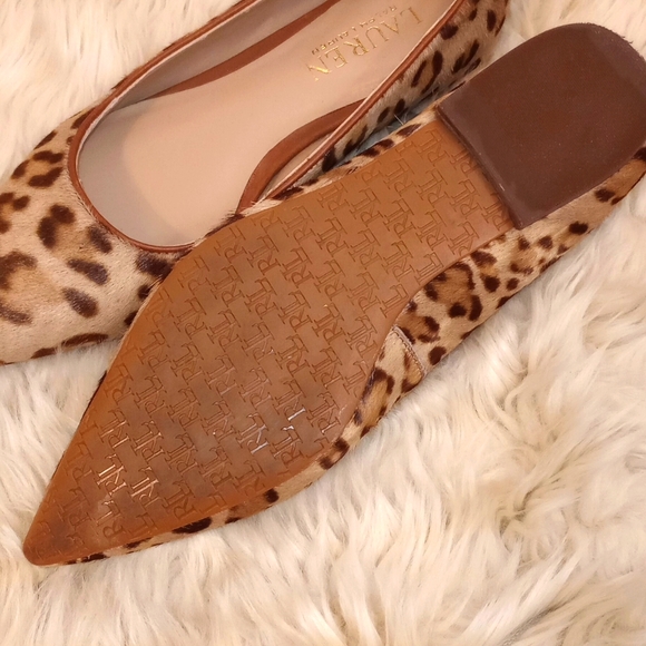 Lauren Ralph Lauren Leopard Print Pointed Toe Ballet Flats Women's Size 7.5 - Picture 3 of 4